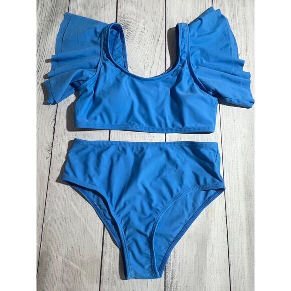 Blue 2 piece bathing for a child size 12 - Picture 1 of 5